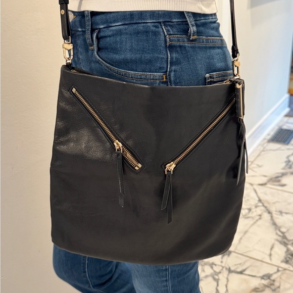 Stella & Dot Covet Black Leather Crossbody Bag - Picture 9 of 9